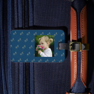 Étiquette À Bagage صورة و حروف اسمك الاولى Monogram