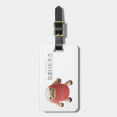 ÉTIQUETTE À BAGAGE なまけたろう(ピンク)ラゲッジタグ (Devant Vertical)
