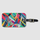 ÉTIQUETTE À BAGAGE カラフル・ジオメトリック・マジック 直線の組み合わせによる立体感のある幾何学模様 (Devant Horizontal)