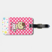 Étiquette À Bagage ネームタグ 表にカスタネッ子 (裏はパリ子 or カードケース) 白 (Dos horizontal)