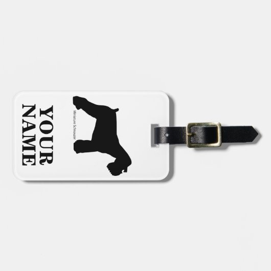 ÉTIQUETTE À BAGAGE ミニチュア・シュナウザー (名入れ) (Devant horizontal)