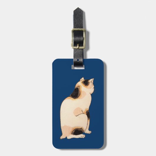 Étiquette À Bagage 日本猫, chat japonais de 国芳, Kuniyoshi, Ukiyo-e (Devant Vertical)
