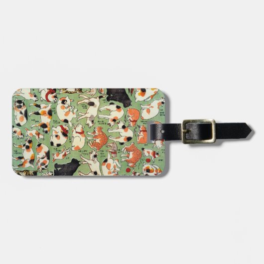 Étiquette À Bagage 猫尽両めん合, chats de 芳藤 de l'ère d'Edo, Yoshifuji, (Devant horizontal)