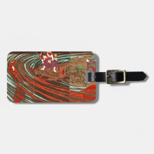 Étiquette À Bagage 鬼 若 丸 鯉 退 治, Carpe de Monstre, Kuniyoshi, の, Ukiyo