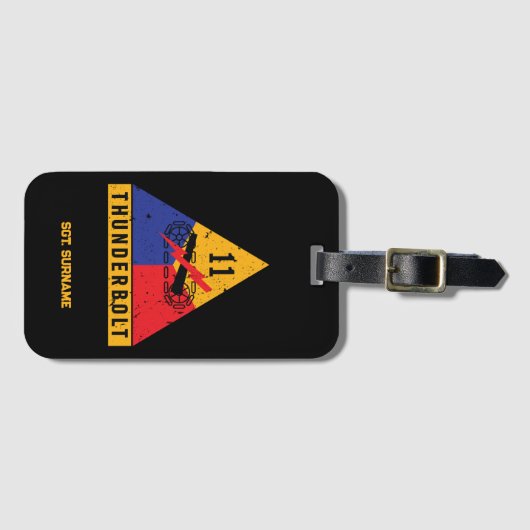 Étiquette À Bagage 11e division blindée "Thunderbolt" (Devant Horizontal)