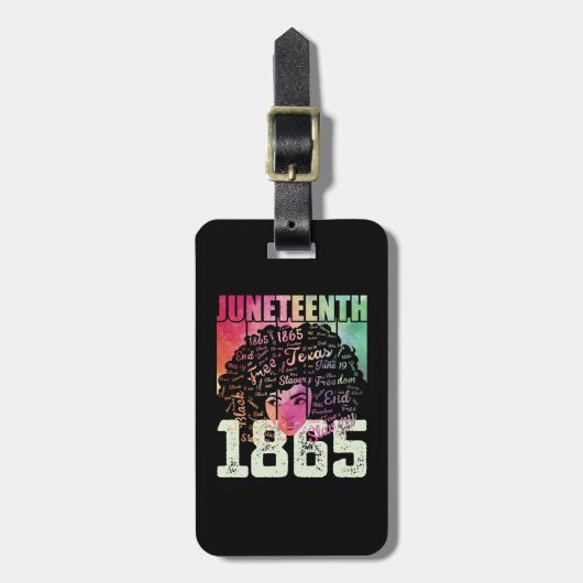 Étiquette À Bagage 1865 Liberté noire afro-américaine (Devant Vertical)