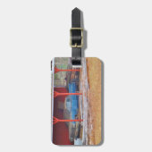 Étiquette À Bagage 1960 BLUE SADAND DEVILLE Antique voiture (Devant Vertical)