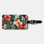 Étiquette À Bagage #19 Motif floral (Devant horizontal)