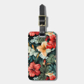 Étiquette À Bagage #19 Motif floral (Devant Vertical)