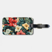 Étiquette À Bagage #19 Motif floral (Dos horizontal)