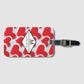 Étiquette À Bagage 2 Coeurs rouges Répétant le Motif mou (Devant Horizontal)