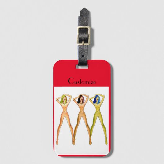 Étiquette À Bagage 3 femmes à long pattes debout Thunder_Cove (Devant Vertical)