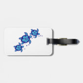 Étiquette À Bagage 3 tortues bleues de Honu (Dos horizontal)