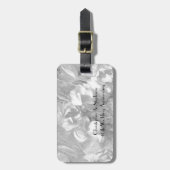 Étiquette À Bagage 40e anniversaire du Mariage Fleurs blanches et den (Devant Vertical)