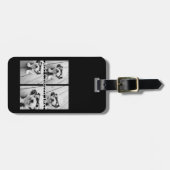 Étiquette À Bagage 4 Collage de photos - vous pouvez changer la coule (Devant horizontal)