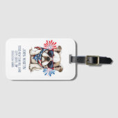 Étiquette À Bagage 4 juillet Fête de l'Indépendance Rouge Blanc Bleu  (Devant Horizontal)