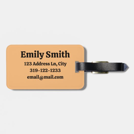 Étiquette À Bagage 4 timbres de passeport personnalisables (Dos horizontal)