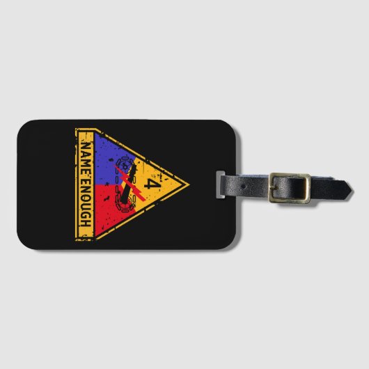 Étiquette À Bagage 4e division blindée "Nom suffisant" (Devant Horizontal)