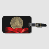 Étiquette À Bagage 50 Anniversaire AA Coin Rouge Ruban (Devant Horizontal)