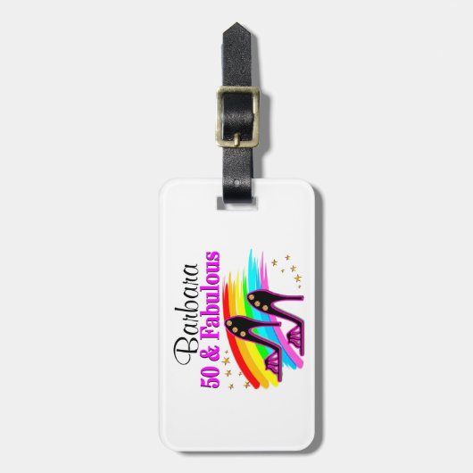 ÉTIQUETTE À BAGAGE 50, FOXY ET FABULEUX (Devant Vertical)