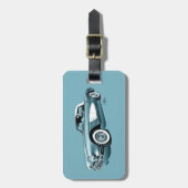 Étiquette À Bagage 59 Arrière - plan bleu Corvette (Devant Vertical)