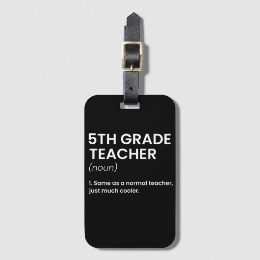 Étiquette À Bagage 5e année Enseignant Définition École Cool (Devant Vertical)
