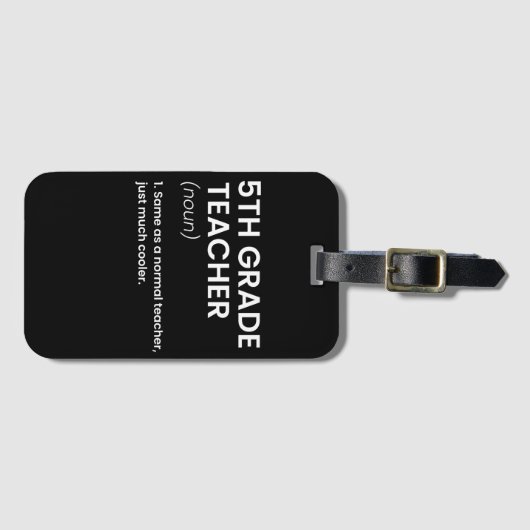 Étiquette À Bagage 5e année Enseignant Définition École Cool (Devant Horizontal)