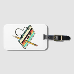Étiquette À Bagage 80s Cassette Tape Pencil 1980s Retro Vintage Throw