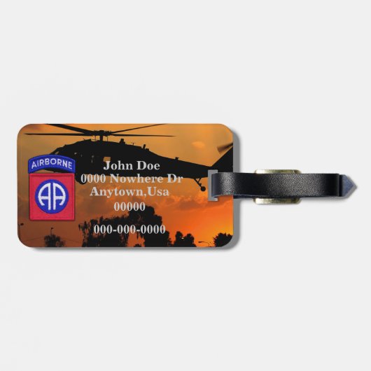 Étiquette À Bagage 82e division aéroportée de l'ABN anciens combattan (Dos horizontal)