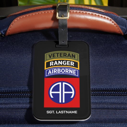 Étiquette À Bagage 82nd Airborne Ranger Veteran Tab Patch (Insitu Rectoal 2)