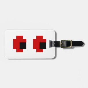 Étiquette À Bagage 8 bits Éffrayants yeux rouges