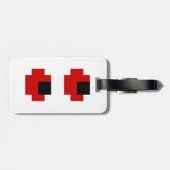 Étiquette À Bagage 8 bits Éffrayants yeux rouges (Dos horizontal)