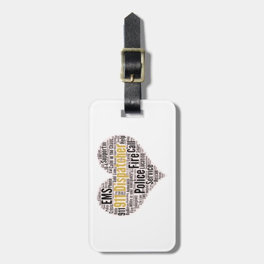 Étiquette À Bagage 911 Dispatcher Word Cloud (Devant Vertical)