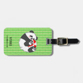 Étiquette À Bagage A Cute Baby Panda Playing with a Ball (Devant horizontal)