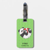 Étiquette À Bagage A Cute Baby Panda Playing with a Ball (Dos Vertical)