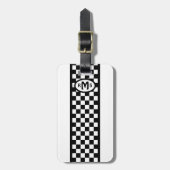 Étiquette À Bagage à damiers Monogramme noir (Devant Vertical)