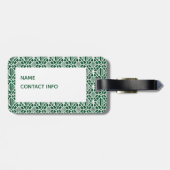 Étiquette À Bagage À feuillage persistant avec Motif en dentelle Croc (Dos horizontal)