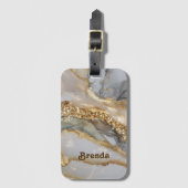 Étiquette À Bagage A luxurious gold and white marble background (Devant Vertical)