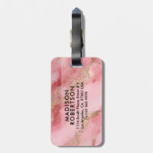 Étiquette À Bagage A luxurious pink marble background (Dos Vertical)