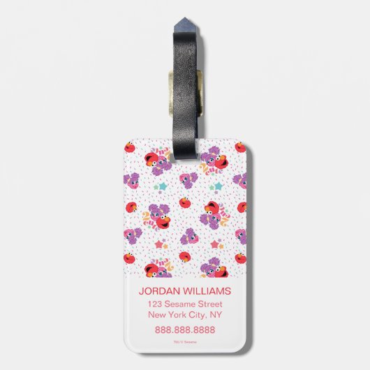 Étiquette À Bagage Abby Et Elmo 2 Motif (Dos Vertical)