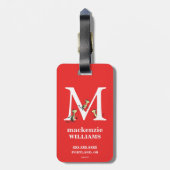 Étiquette À Bagage ABC du Dr Seuss : Lettre M - Blanc | Ajouter Votre (Dos Vertical)