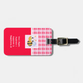 Étiquette À Bagage Abeille mignonne (Devant horizontal)