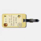 Étiquette À Bagage Abeille mignonne au miel doux (Dos horizontal)