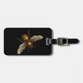 Étiquette À Bagage Abeille sur le noir (Devant horizontal)