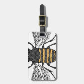 Étiquette À Bagage Abeille vintage (Devant Vertical)