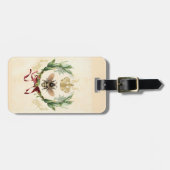 Étiquette À Bagage Abeille Vintage botanique moderne (Devant horizontal)