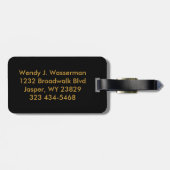 Étiquette À Bagage Abrégé sur métallique d'or de Paisley (Dos horizontal)