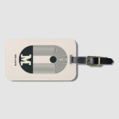 Étiquette À Bagage Abstract 20s aesthetic boho minimal Monogram (Devant Horizontal)
