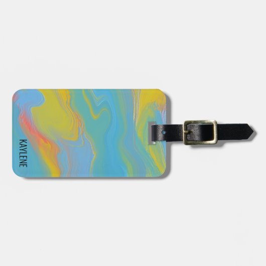 Étiquette À Bagage Abstract Acrylic Flow (Devant horizontal)