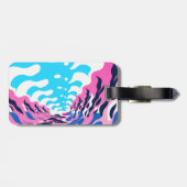 Étiquette À Bagage Abstract Dream Wave – Vibrant Surreal Flow (Dos horizontal)
